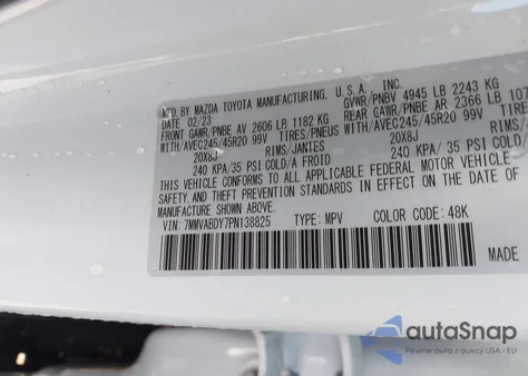 2023 Mazda Cx-50 2.5 Turbo Premium z USA, uszkodzony, nr VIN 7MMVABDY7PN138825